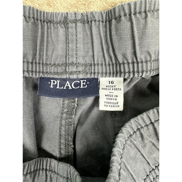 Boys' 16 Husky Cargo Shorts - The Children's Place - Gray Elastic Waistband - Picture 2 of 5